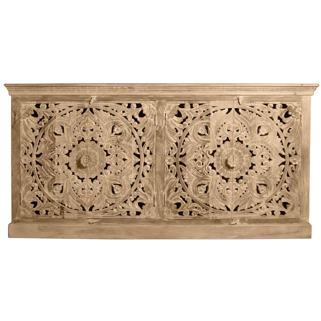 Buffet orientale intagliato naturale