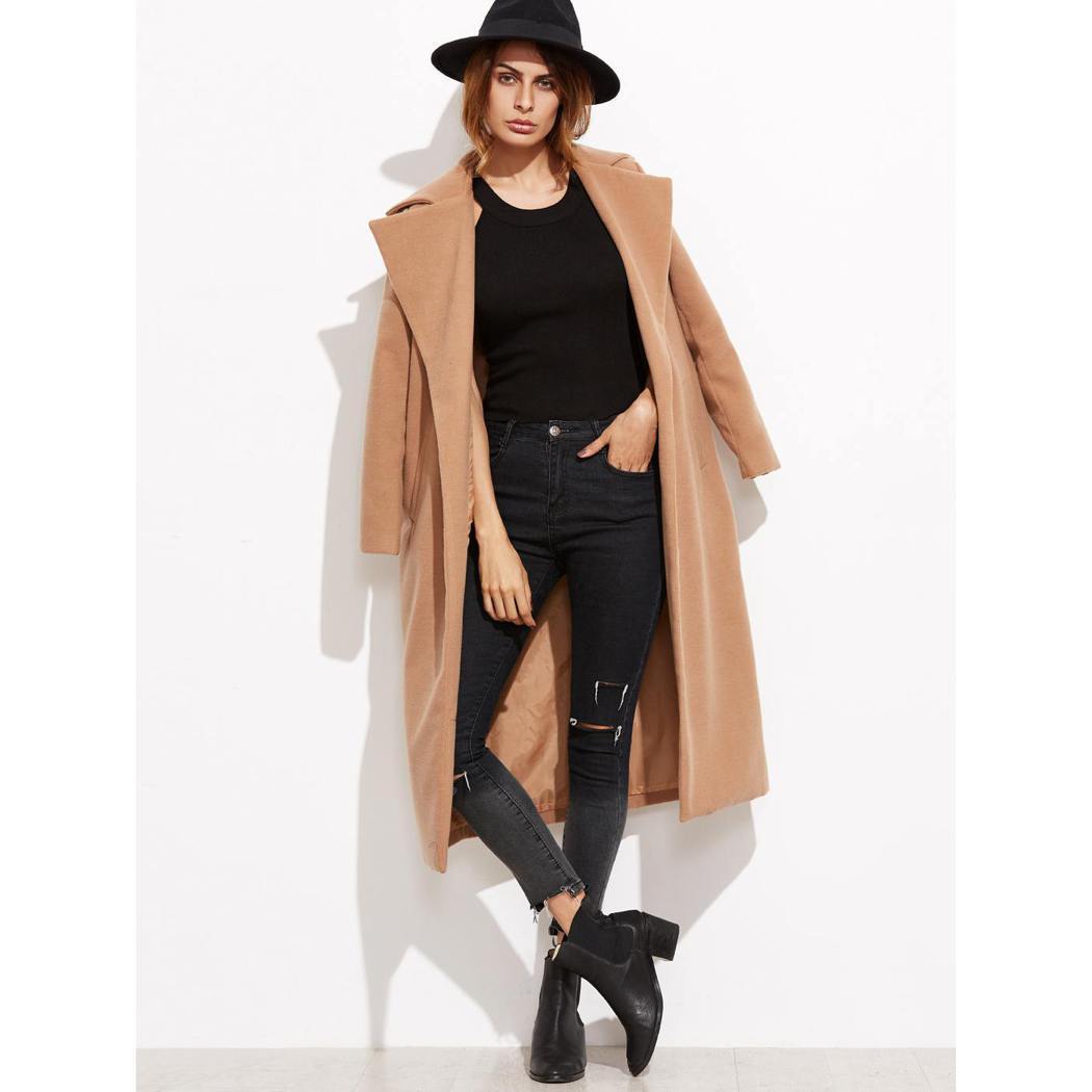 Cappotto oversize cammello