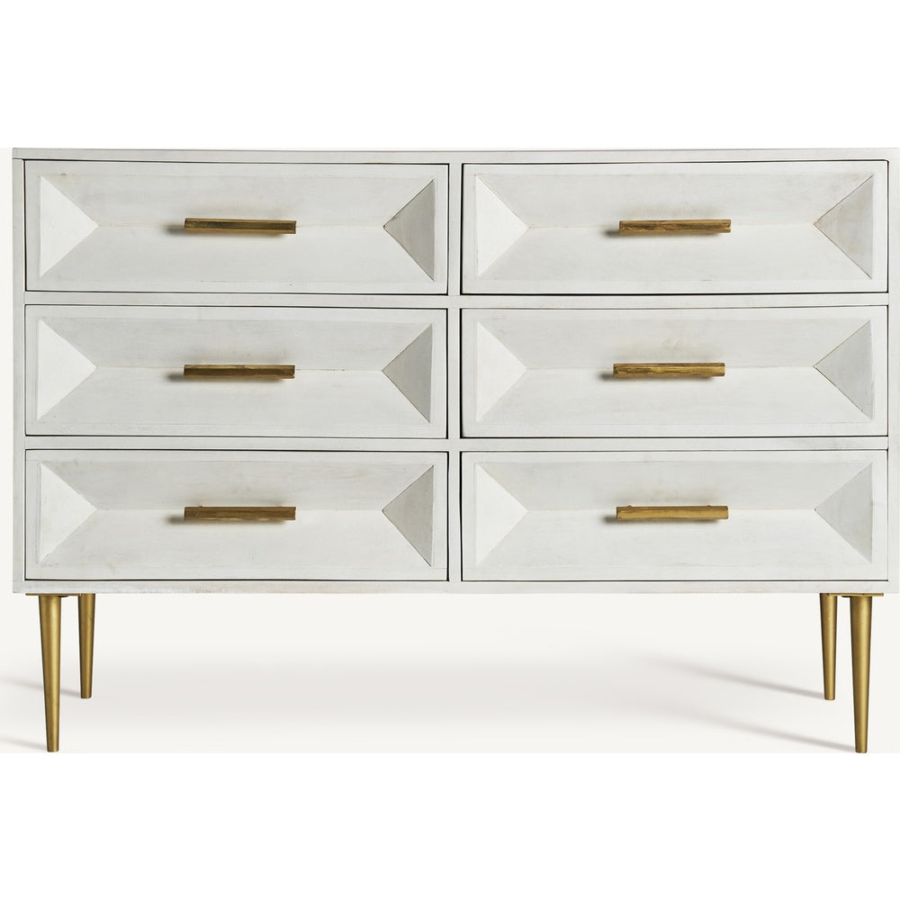 Cassettiera decò chic bianca