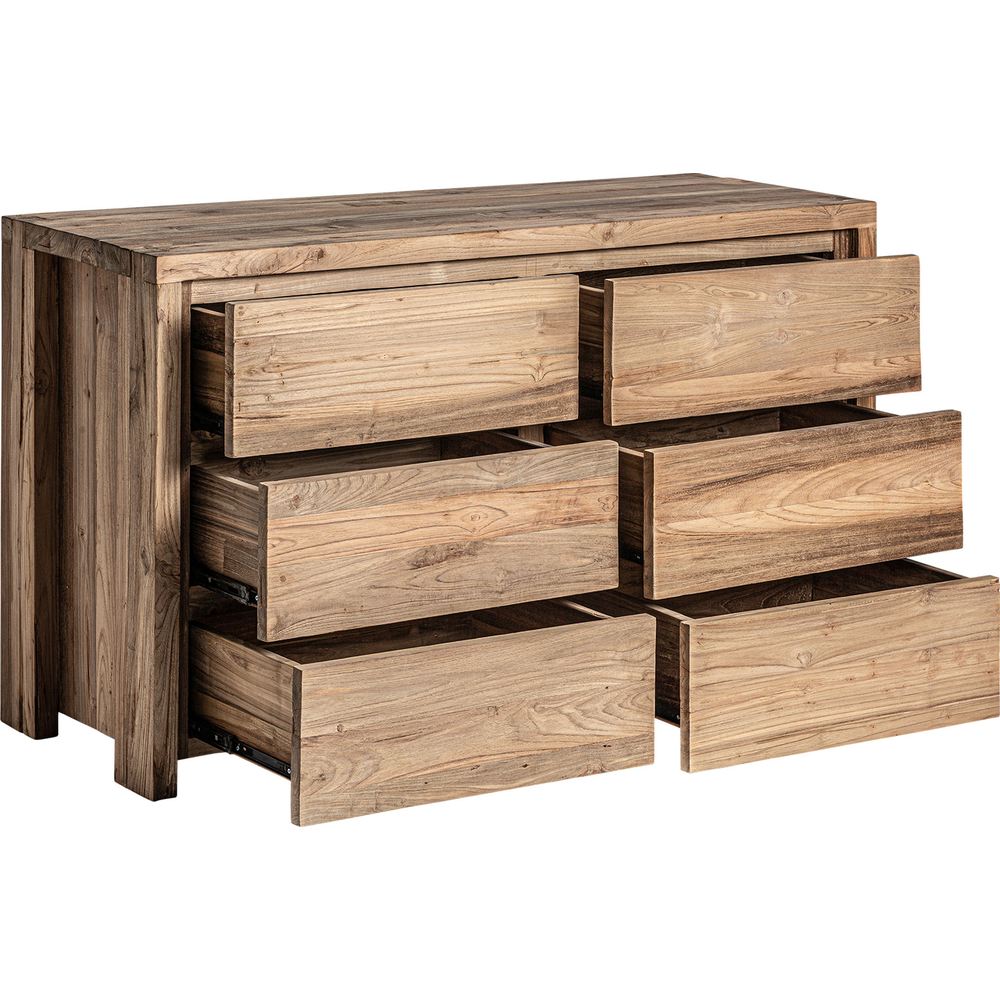 Cassettiera in Teak Design Naturale di Lusso