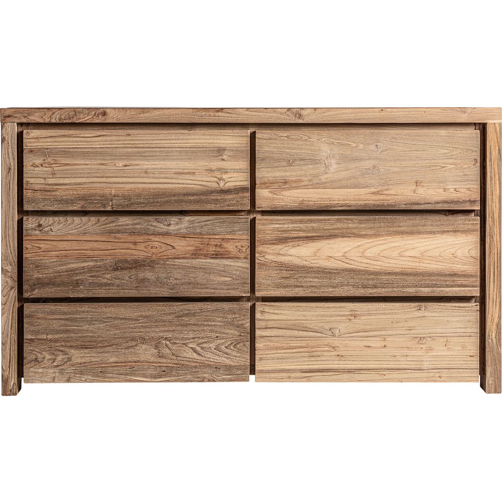 Cassettiera in teak riciclato artigianale elegante naturale