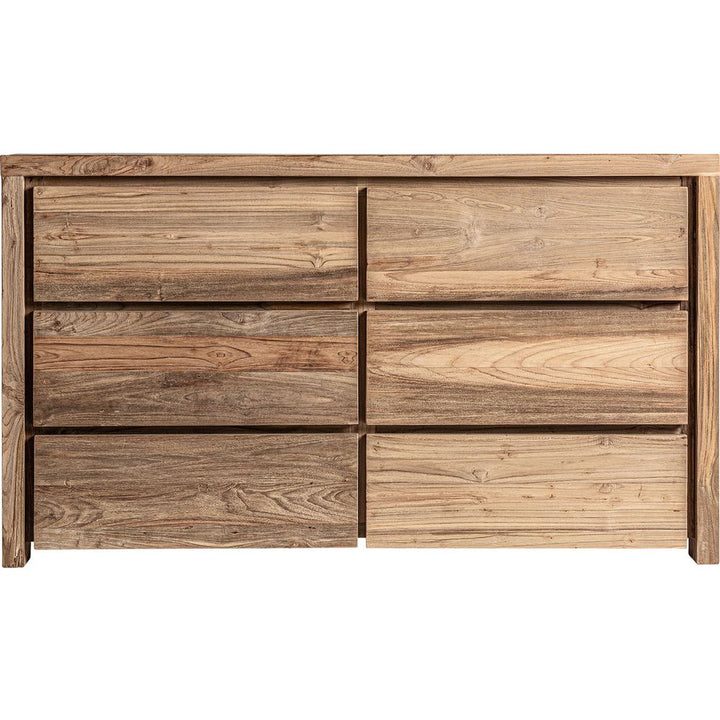 Cassettiera in teak riciclato artigianale elegante naturale