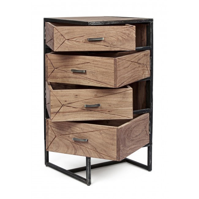 Cassettiera new industrial naturale