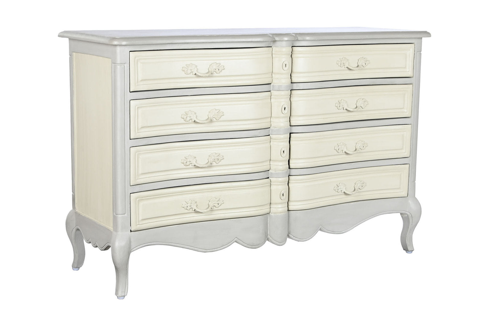 Cassettiera legno bianco crema provenzale