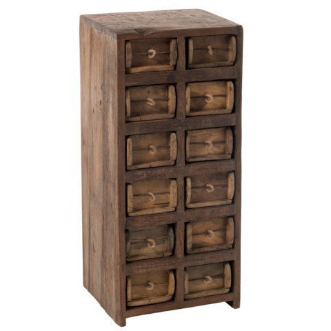 Cassettiera indiana 12 cassetti