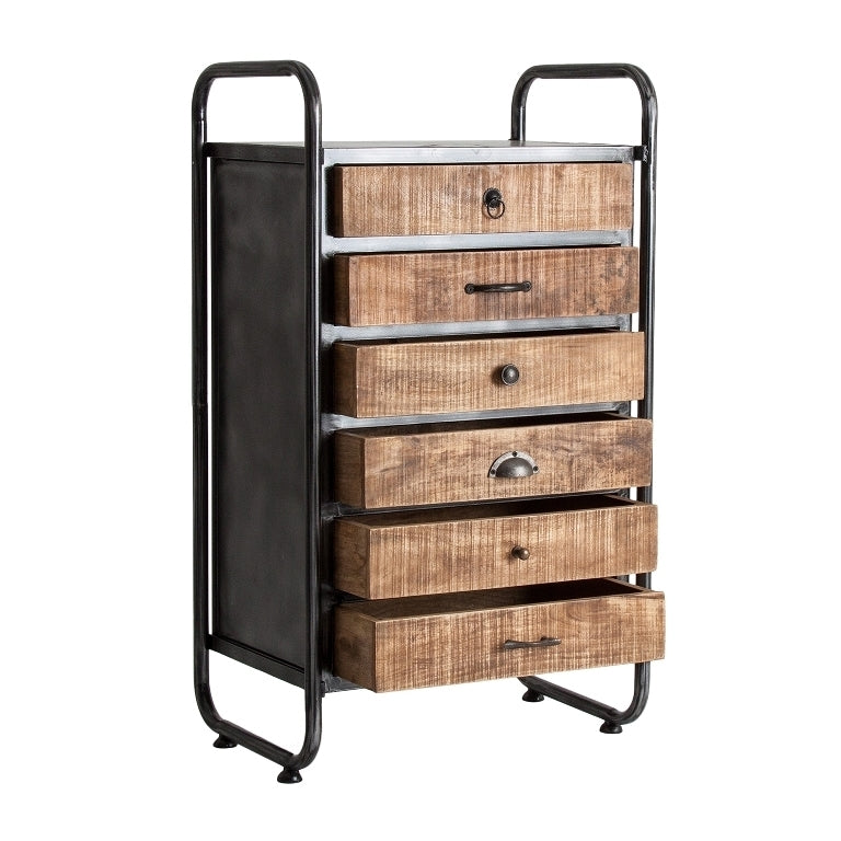 Cassettiera industrial chic naturale