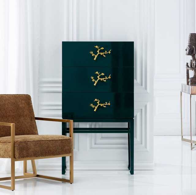 Mobile cassettiera verde decò