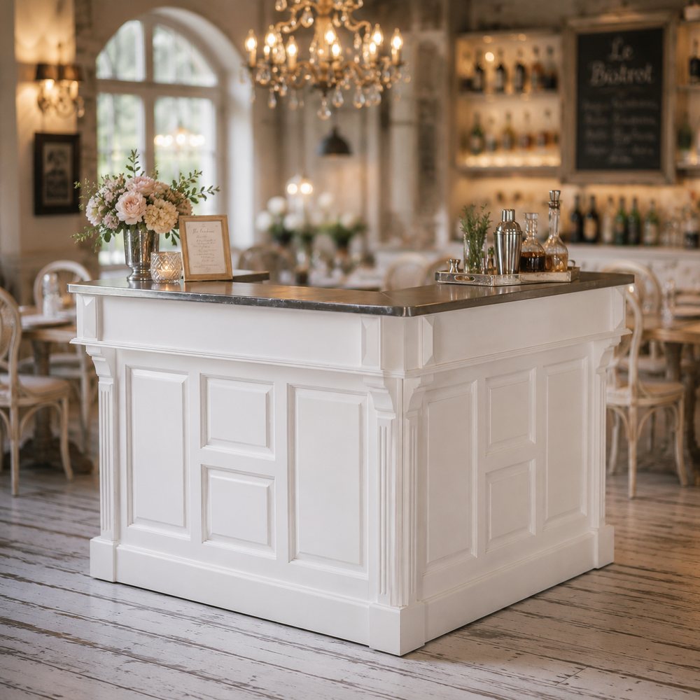 Bancone Bar Angolare Pub Bistrot Bianco shabby chic