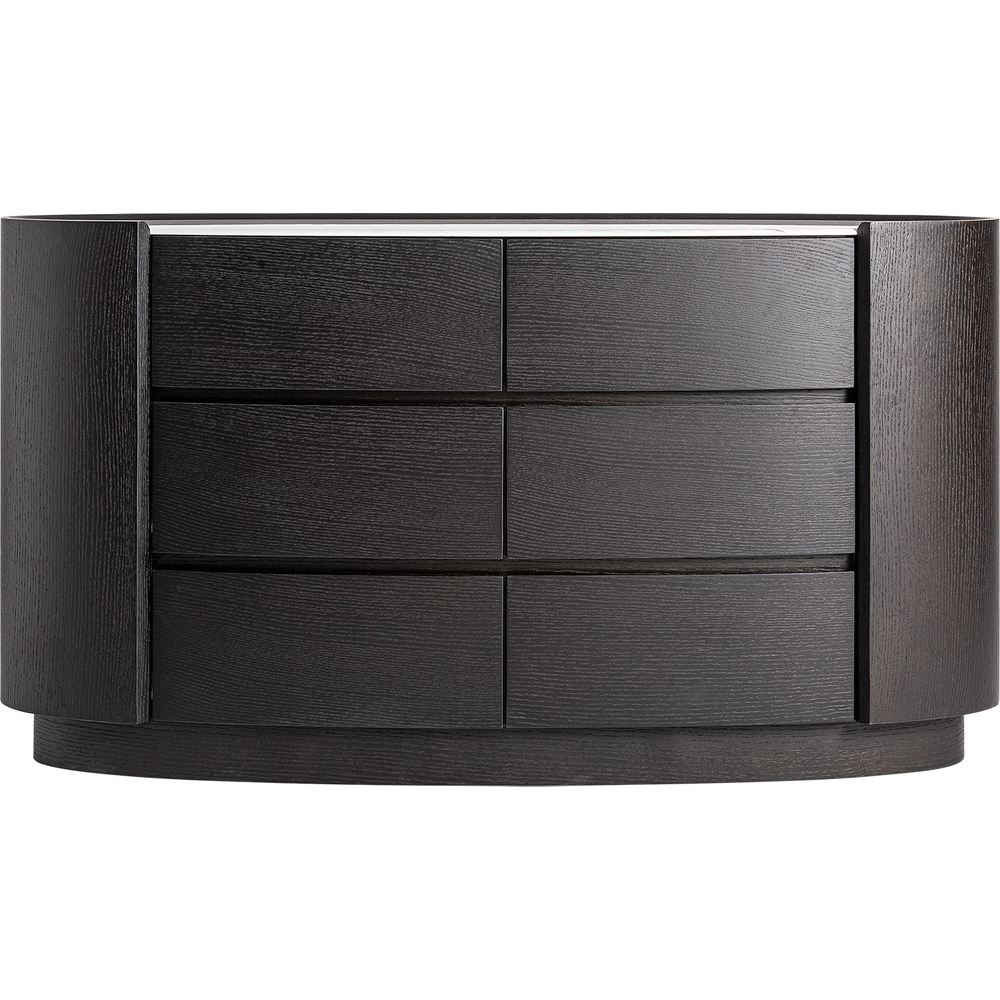 Cassettiera design nero con piano in pietra bianca