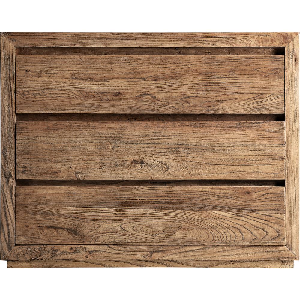 Cassettiera compatta in legno massello di olmo
