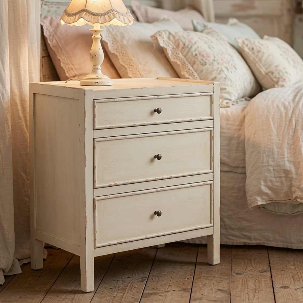 comodino French Country ideale per camere eleganti, shabby e di prestigio.