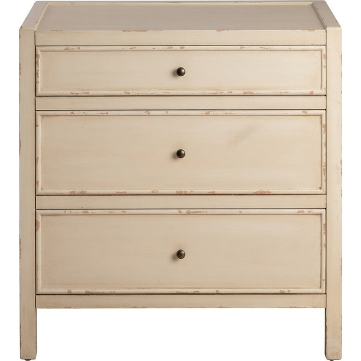 Comodino Provenzale di lusso Éclat Rustique in bianco avorio anticato.