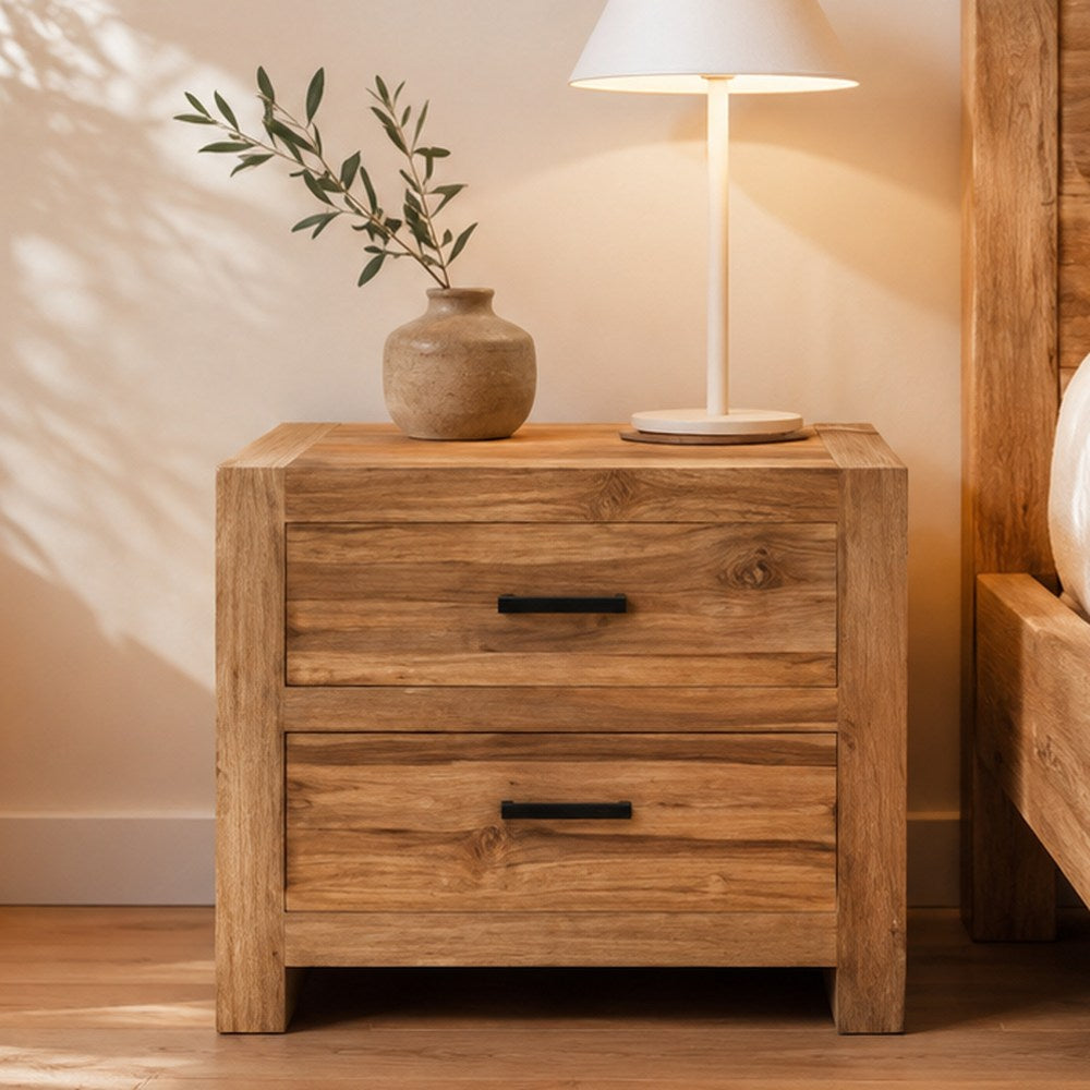 Comodino legno teak country chic
