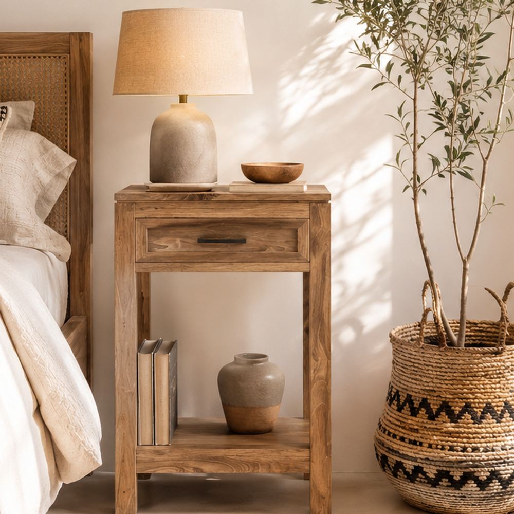 Tavolino legno teak country chic