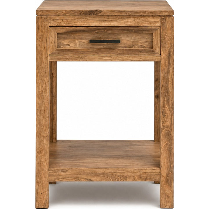 Tavolino Country Chic di lusso in teak massello naturale.