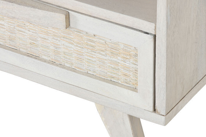 Comodino coloniale bianco