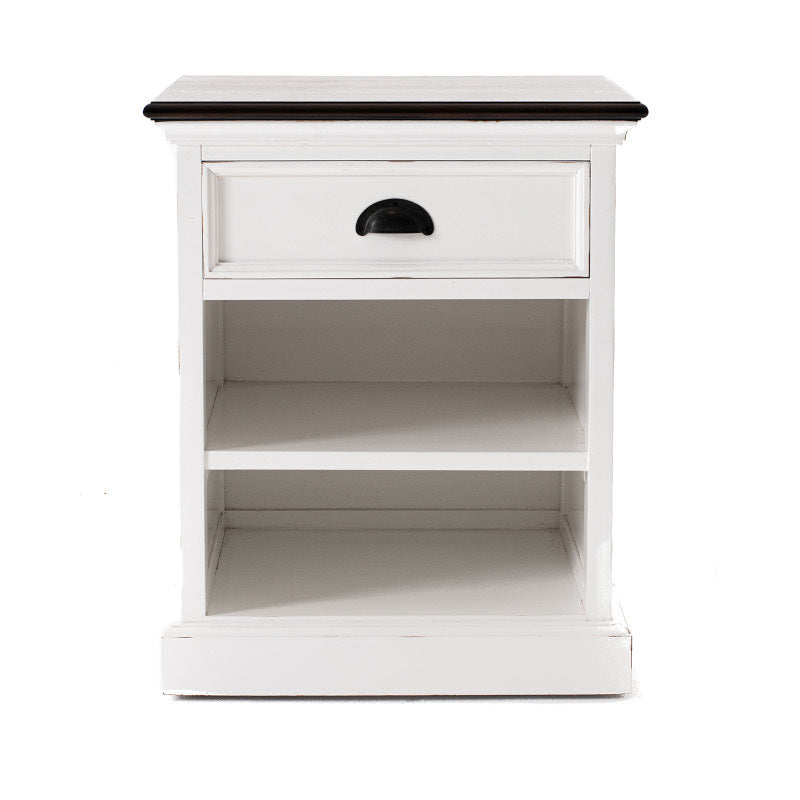 Comodino bicolore shabby 2 vani