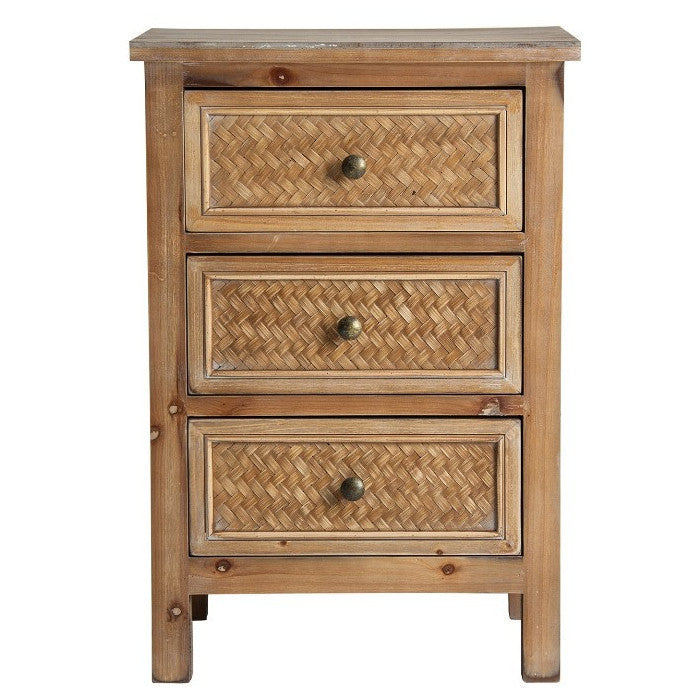 Comodino provenzale chic legno naturale