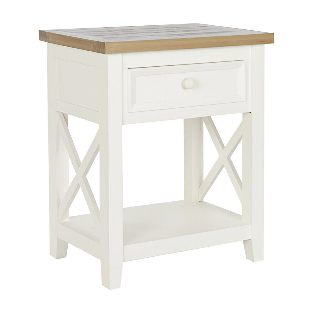 Comodino bianco shabby chic