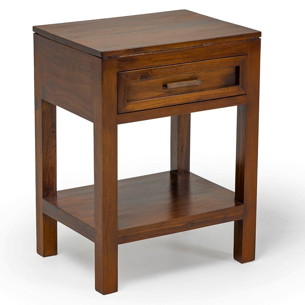 Comodino country chic legno teak