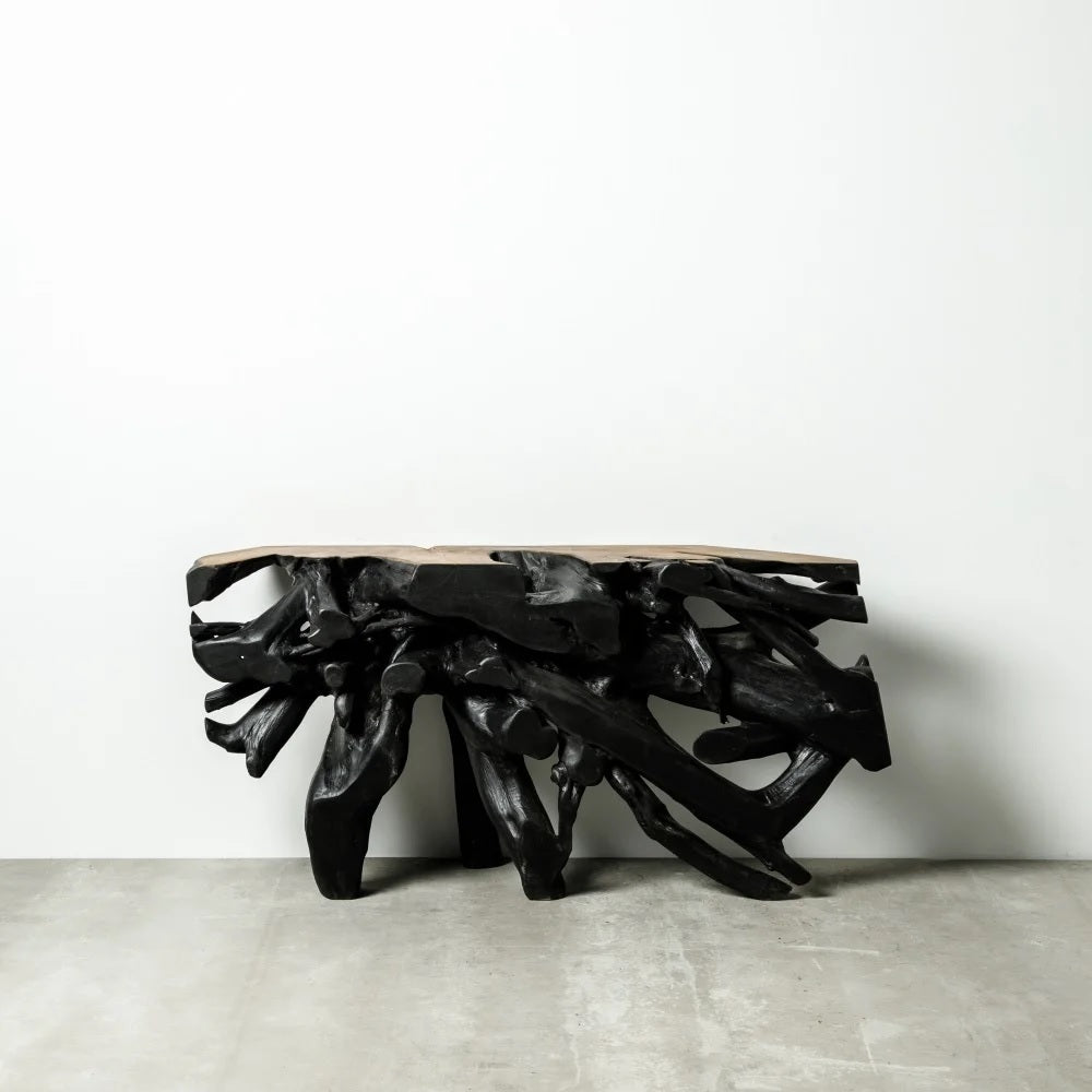 Consolle rami teak nera