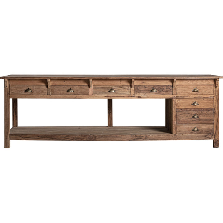 Scrivania consolle country in legno massello artigianale