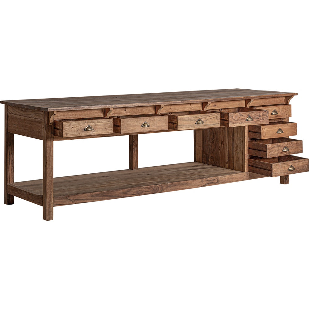 Scrivania Consolle Country Legno Massello Nocebruna