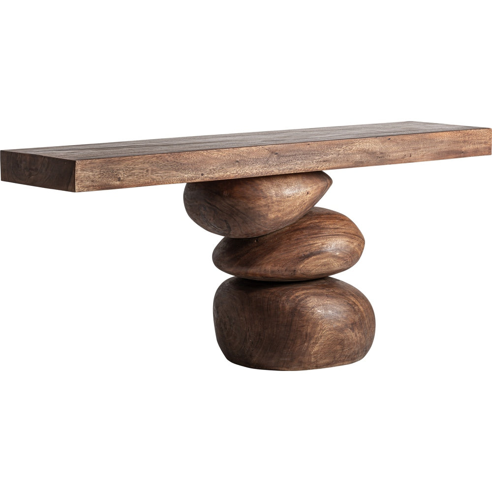 Consolle Organic Luxury con base scultorea in legno di suar