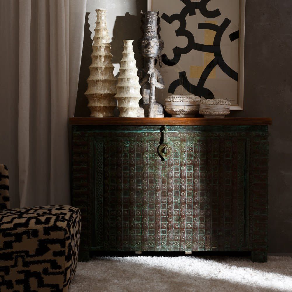 Consolle baule indiano anticato