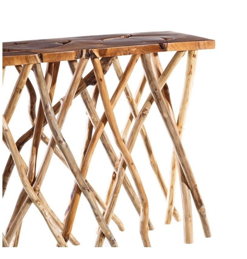 Consolle etnica in rami di teak