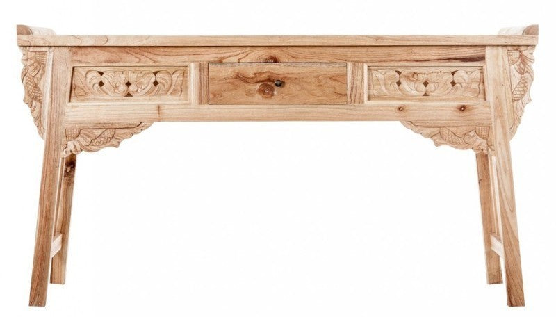Consolle legno naturale intarsiato
