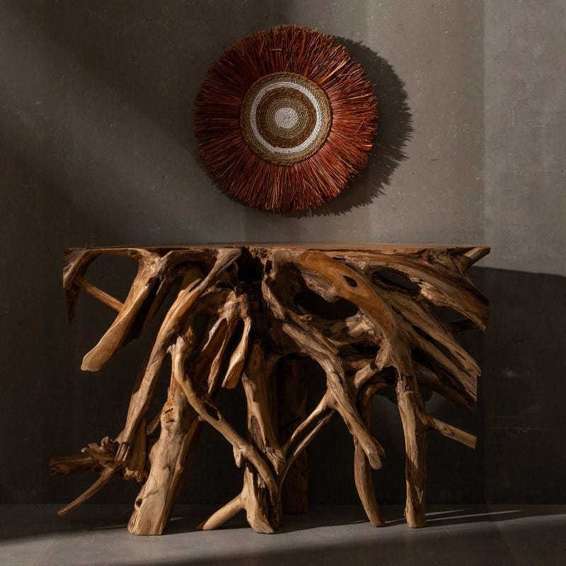 Consolle radice teak naturale