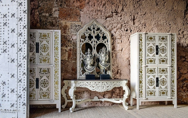 Consolle provenzale teak intagliato