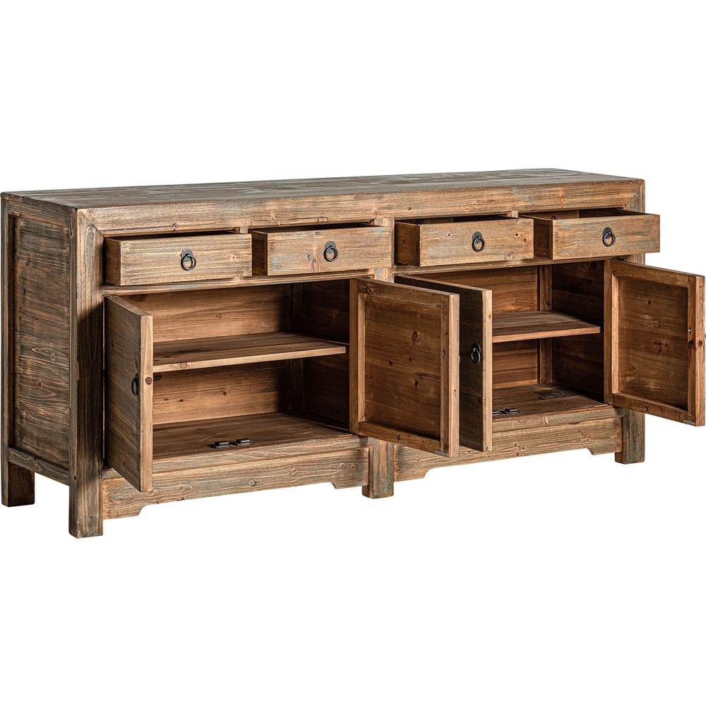 Credenza Coloniale in Legno di Pino Marrone Aldebran