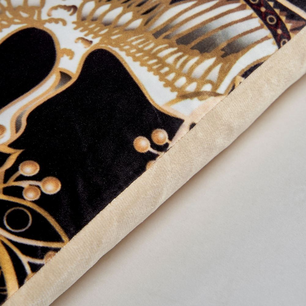 Cuscino déco chic velluto nero oro design di lusso