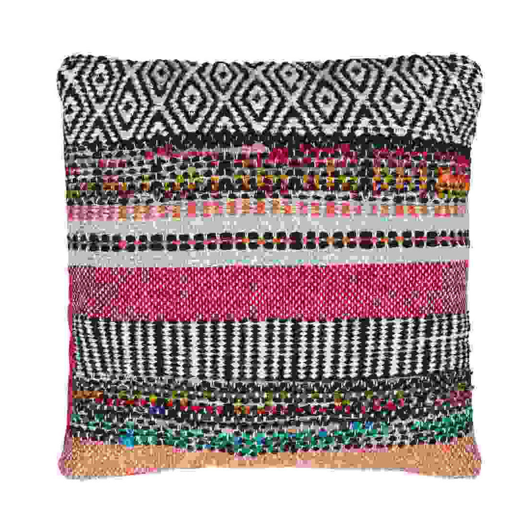 Cuscino cotone riga rossa 45x45