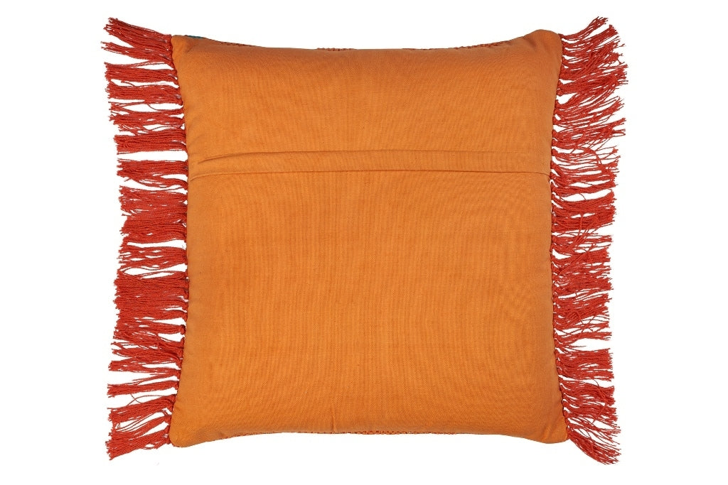 Cuscino frange arancione 45x45