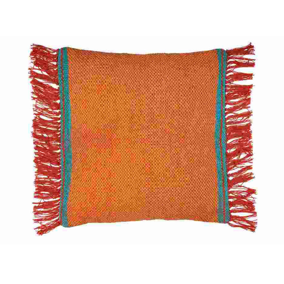 Cuscino frange arancione 45x45
