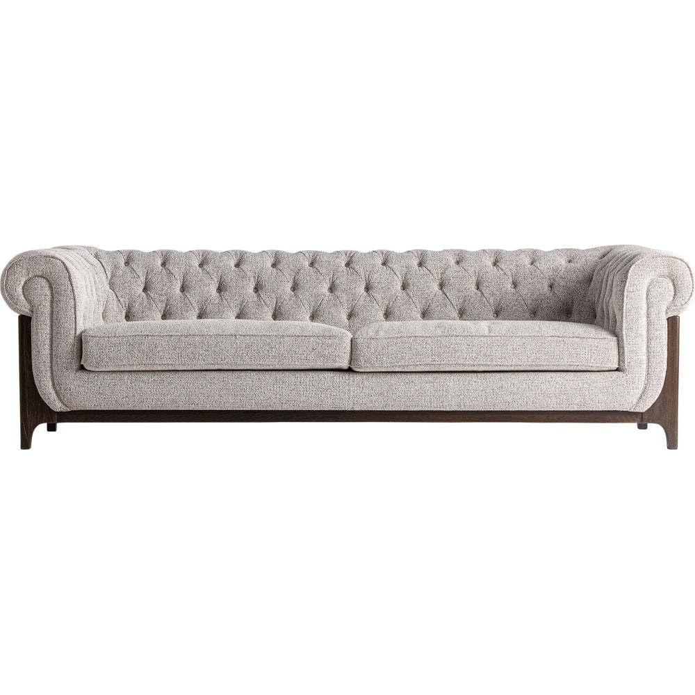 Divano elegante francese in tessuto grigio 3 posti