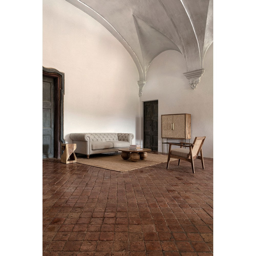 Divano Capitoné Grigio Stile Coloniale