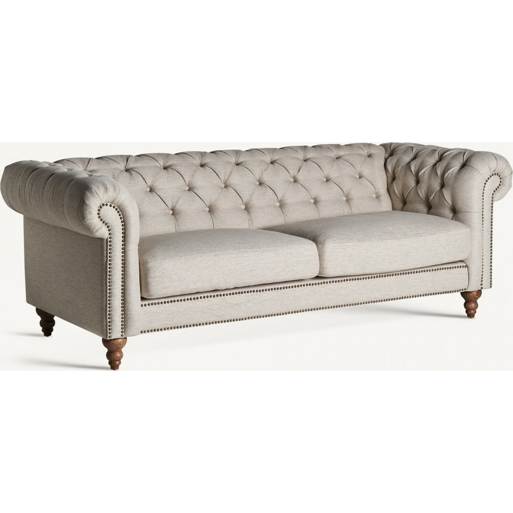 Divano Capitoné Grigio Stile Coloniale