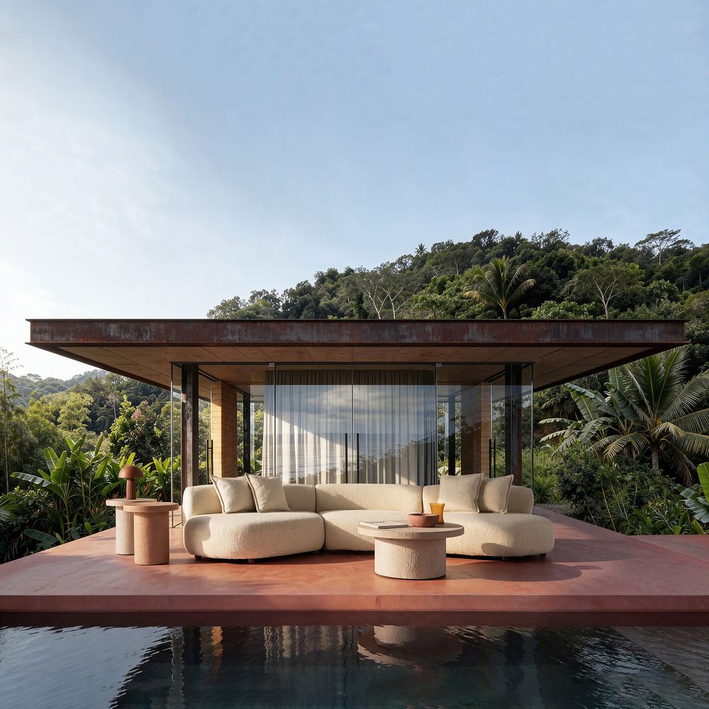 Divano VICAL da esterno per ville e resort di prestigio.