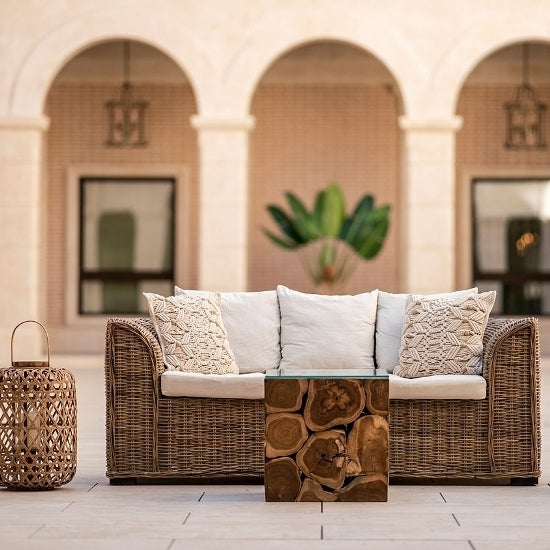 Divano stile contemporaneo rattan 2 posti