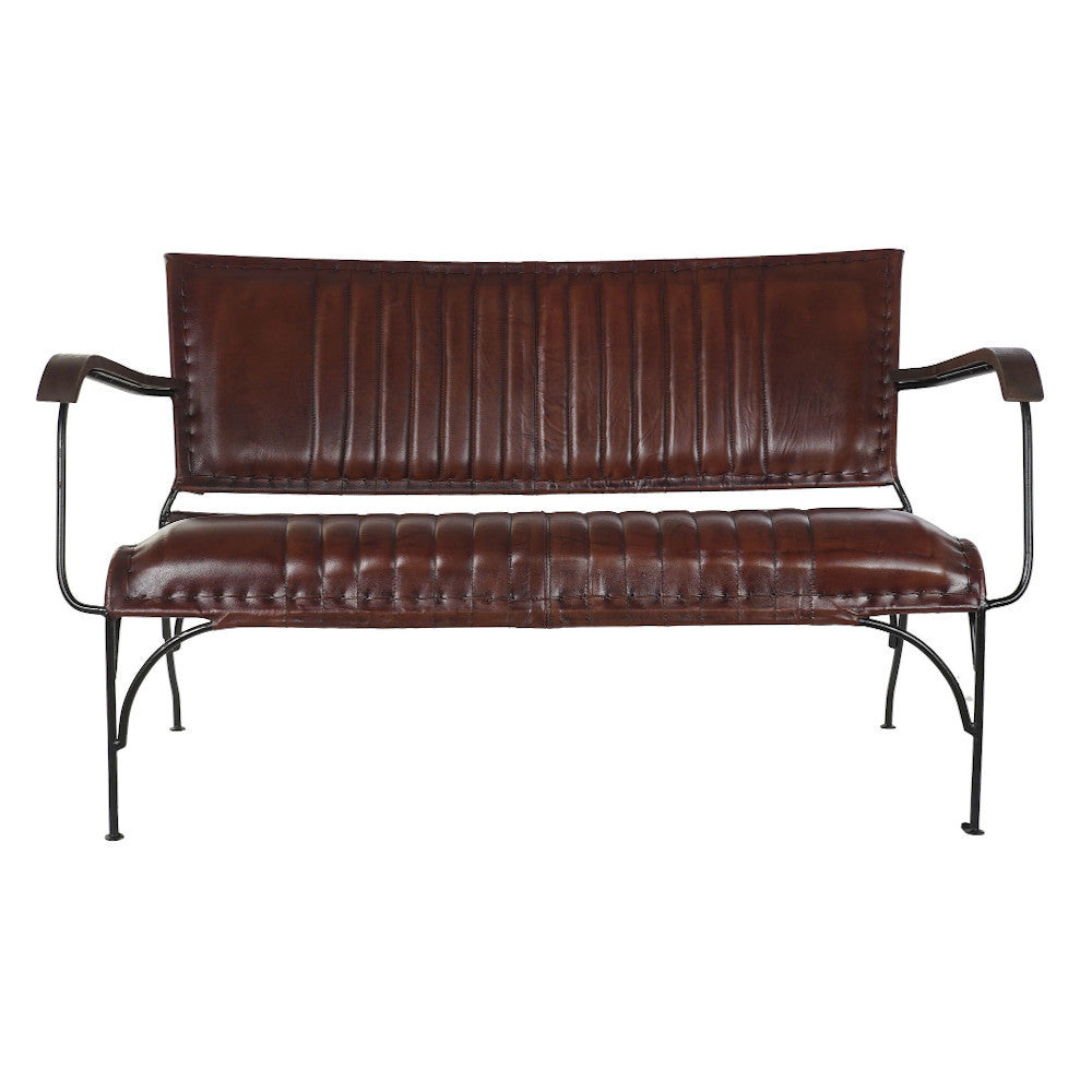 Divano vintage pelle marrone