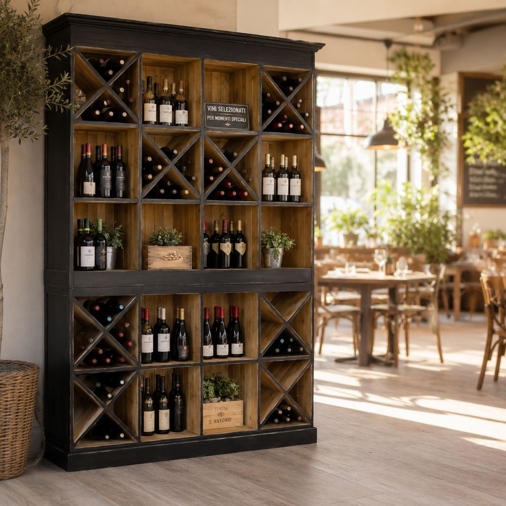 Mobile cantinetta esposizione vini legno Su Misura