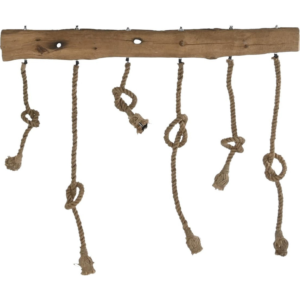 Lampadario stile nautico legno e corda