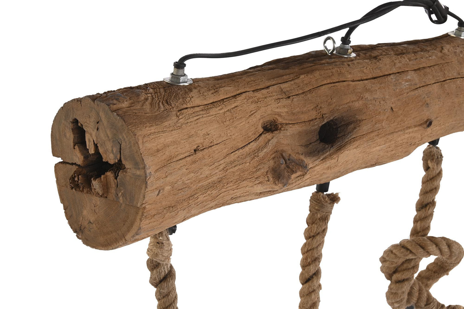 Lampadario stile nautico legno e corda