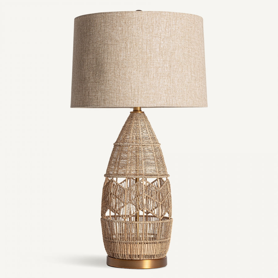 Lampada coloniale chic base corda