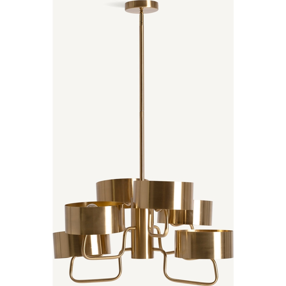 Lampadario vintage chic acciaio dorato