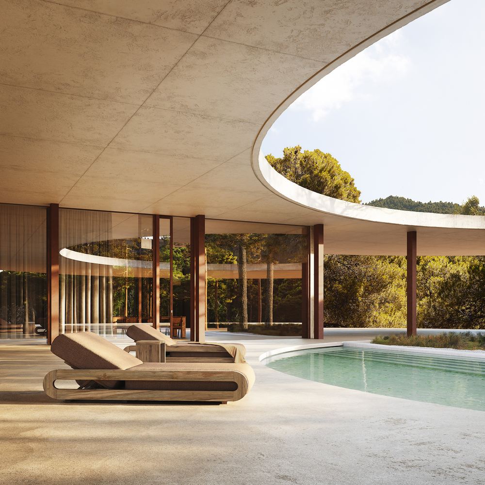 Chaise longue teak design lusso Embrace